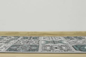 Protišmykový koberec/ behúň Patchwork tyrkysový