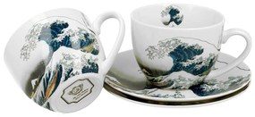 Porcelánová šálka s podšálkou Hokusai The Great Wave 250 ml sada 2ks