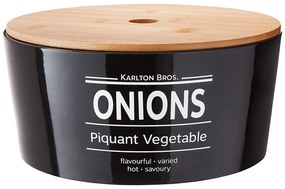 KARLTON BROS Dóza na cibuľu 22 cm - čierna