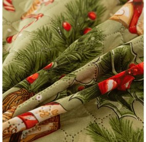 Prehoz na posteľ CHRISTMAS PRESENTS zelený Rozmer: 220 x 240 cm