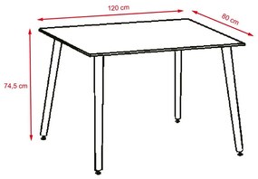 Set jedálenského nábytku stôl Catini TABERG + 4ks stolička sivá 2024