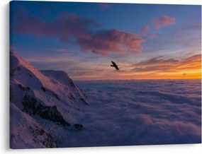 Obraz pri západe slnka, Mt. blanc (70x50 cm)