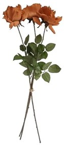 Umelá kvetina Ruža medená, 74 cm, 3 ks