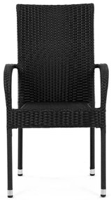 Autronic BONTEC Záhradná stolička, kov, polyratan, čierna, AZC-S2113 BK Farba: Čierna