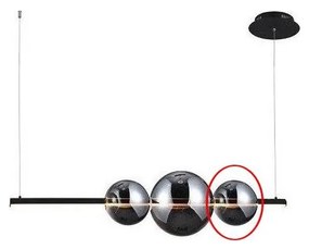 Azzardo - Náhradné sklo k lustru SANDRA čierna/chrómová - malé pr. 15 cm