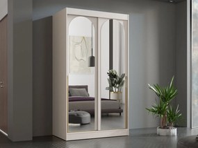 Šatník Nivez 120, Farby: čierna / čierna + zlatá