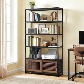 Regál E1121 BK, kov, čierna