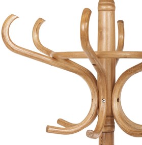 Drevený stojanový vešiak, tmavý dub, 52 x 186 cm