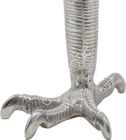 2ks strieborný kovový svietnik v tvare slepačích nôh Claw - 11 * 16 * 18cm