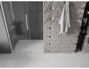 Mexen Velar L, posuvné sprchové dvere do otvoru 110 cm, 8mm číre sklo, brúsená oceľ, 871-110-003-01-97