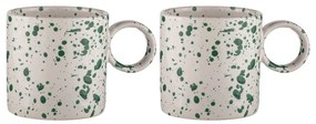 Bielo-zelené hrnčeky z kameniny v súprave 2 ks 450 ml Carnival – Ladelle