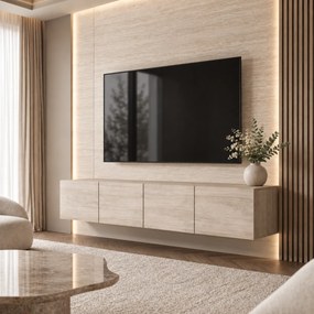 ZÁVESNÝ TV STOLÍK ELEGANTE TRAVERTÍN 200 cm