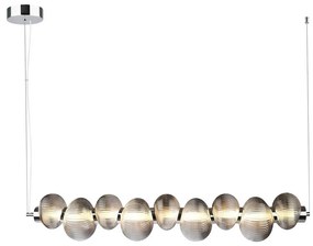 LED luster na lane BOLLA LED/32W/230V lesklý chróm/dýmovo sivá