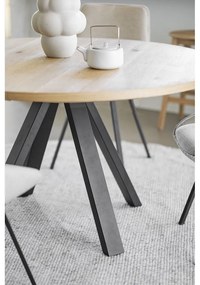 Okrúhly rozkladací jedálenský stôl v dekore duba v prírodnej farbe ø 135 cm Maddock – Rowico