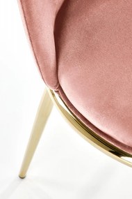 Jedálenská stolička NETIS - oceľ, látka, ružová
