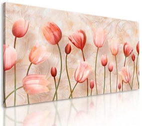 Obraz jemnosť staroružových tulipánov