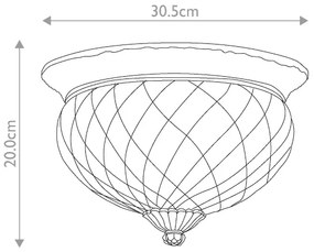 Hinkley HK-PLANTATION-FS-BB - Stropné svietidlo PLANTATION 2xE27/60W/230V mosadz