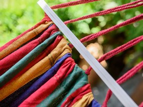 Farebná hojdacia sieť HAMAK pre 2 osoby 190x150 cm