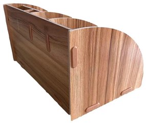 Drevený kancelársky organizér na dokumenty s 5 priehradkami a zásuvkou tmavé drevo DIY 3801 Tmavé drevo