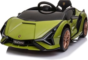 Ramiz Lamborghini SIAN batéria pre deti Zelená + diaľkové ovládanie + EVA + pomalý štart + LED Audio