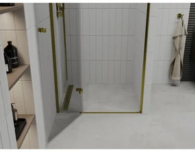 Mexen Roma, sprchové dvere do otvoru 70 x 190 cm, 6mm číre sklo, zlatý profil, 854-070-000-50-00