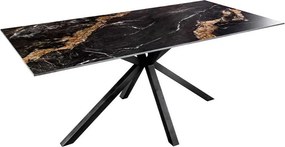 Keramický jedálenský stôl Fabrico 160 cm čierny / pieskový