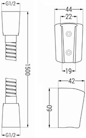 Mexen príslušenstvo - 1-bodový ručný sprchový set R-62, zlatá,  785626052-50