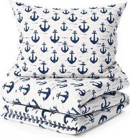 Bavlnené obliečky NAVYSTA POLY modro-biele Rozmer obliečky: 70 x 90 cm | 140 x 200 cm