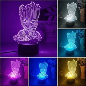 3D LED Lampička Groot