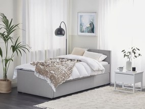 Rozkladacia čalúnená posteľ 90 x 200 cm svetlosivá MARMANDE Beliani