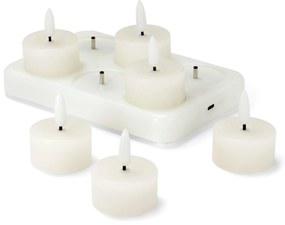 LED akumulátorové sviečky z pravého vosku, 6 ks