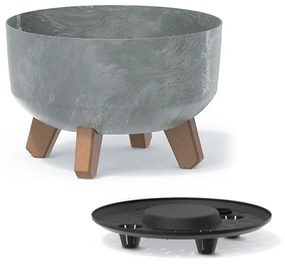 Plastový kvetináč na nožičkách DGRL240LE 23,5 cm - sivý betón