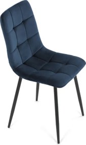 Jedálenská stolička zamatová, modrá CT-281 BLUE4