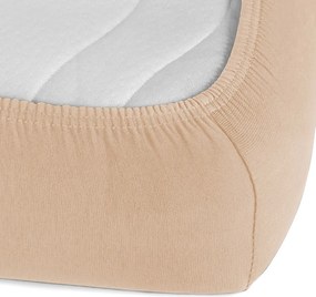 Jersey napínacie prestieradlo JR-033 Béžové 140 x 200 - výška 20 cm