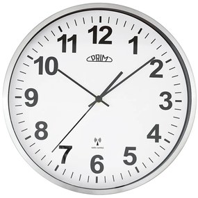 Kovové hodiny strieborné PRIM Radio Control ∅ 303 × 45 mm