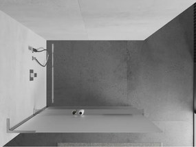 Mexen Kioto+ L, sprchová zástena Walk-In s poličkou a vešiakom 100 x 200 cm, 8mm sklo námraza, chrómový profil, 800-100-123-01-30