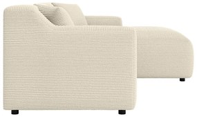 Béžovo-krémová menčestrová rohová pohovka (pravý roh/s leňoškou) Martin – Ropez