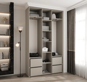Šatníková skriňa 140 cm Carmela 40-4 (kašmír + zlatá). Akcia -20%. Vlastná spoľahlivá doprava až k Vám domov. 1126652