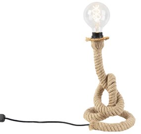 Rustikálna stolná lampa z lana - Ropa