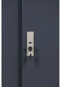 Kovová skriňa s posuvnými dverami, 2 police, 1000 x 1200 x 450 mm, tmavo sivá