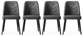 Súprava 4 ks jedálenských stoličiek Dallas z masívu v antracitovej sivej farbe
