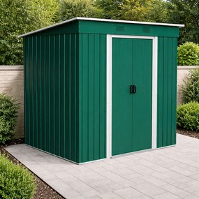 Záhradný domček BestBerg ZD-67GRW / 4,3 m² / 197 × 217 × 202 cm / zelená/biela