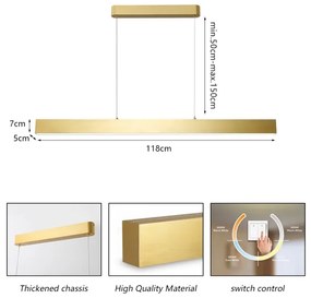 Brilagi - LED Luster na lanku SLEEKLINE LED/40W/230V 3000/4500/6000K zlatá