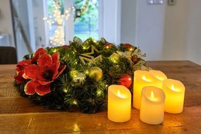 DECOLED Umelý kvet so svorkou, krémový, 20 cm