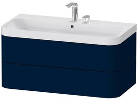 DURAVIT Happy D.2 Plus c-shaped závesná skrinka s nábytkovým umývadlom s dvomi otvormi, 2 zásuvky, 975 x 490 x 480 mm, nočná modrá matná lakovaná, HP4348E9898
