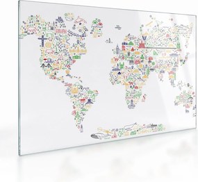 Sklenený obraz - Obrázková mapa (70x50 cm)