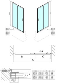 Polysan Polysan, DEEP sprchové dvere 1500x1650mm, číre sklo, MD1516