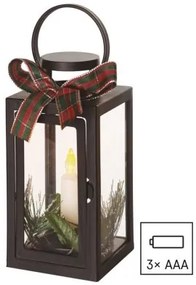 Vánoční lucerna se svíčkou Tupi 20 cm černá