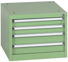 Závesný dielenský box na náradie k pracovným stolom do dielne GL, 4 zásuvky, 565 x 580 x 450 mm