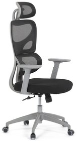 Kancelárska ergonomická stolička GRANT II — sieť, látka, sivá/čierna